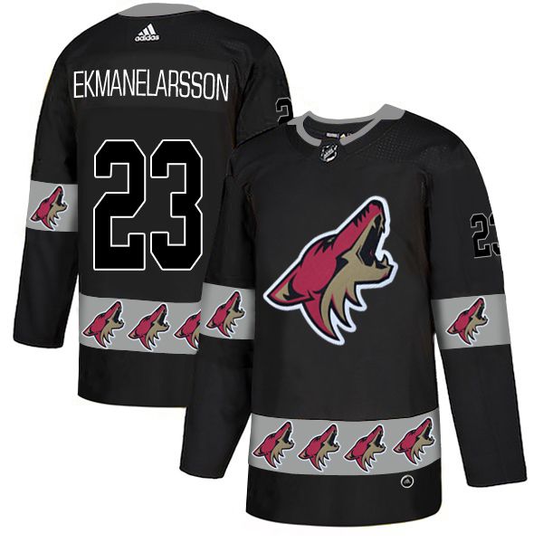 Men Arizona Coyotes #23 Ekmanelarsson Black Adidas Fashion NHL Jersey